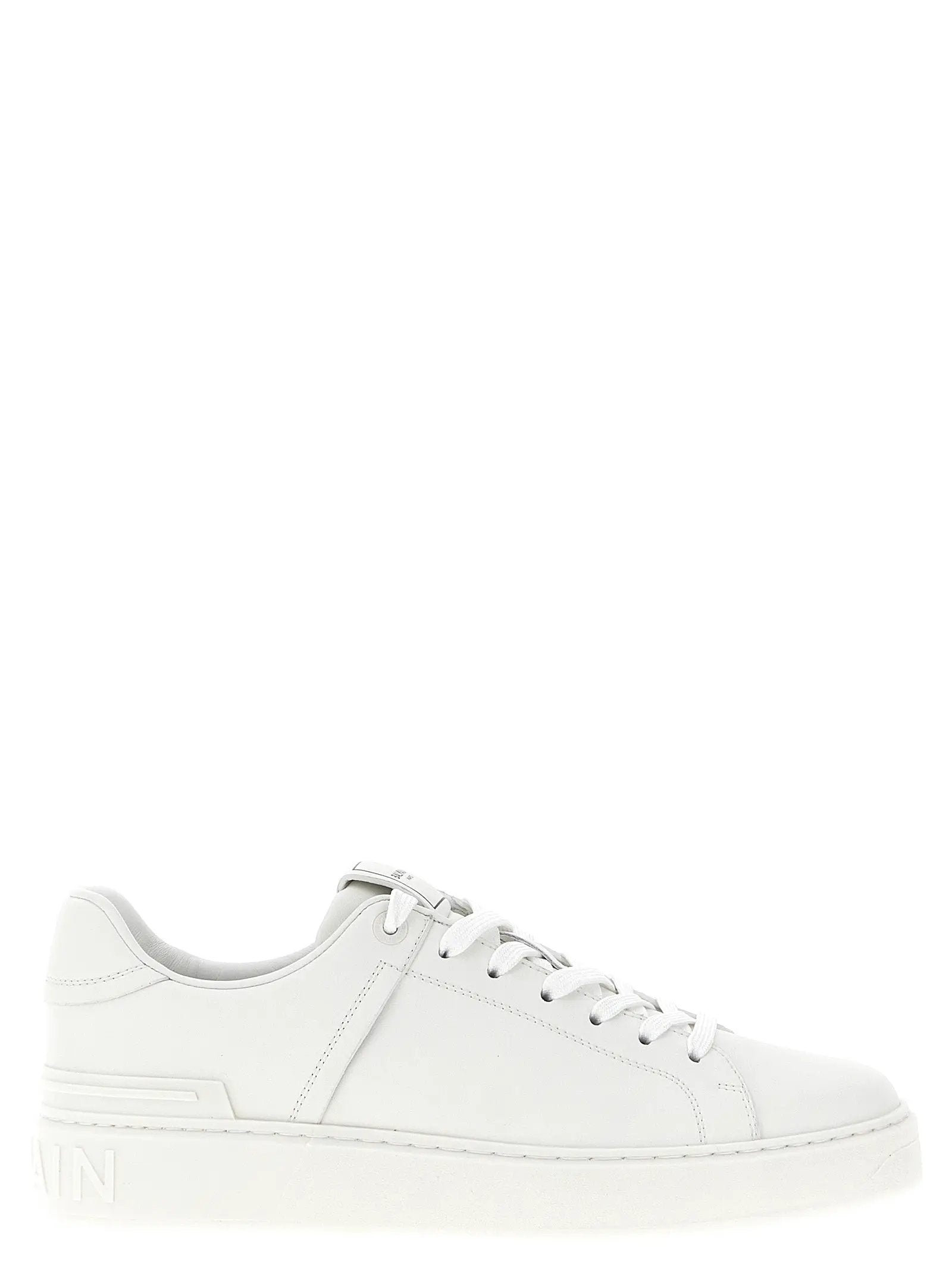 Balmain White Calfskin Low Top Sneakers
