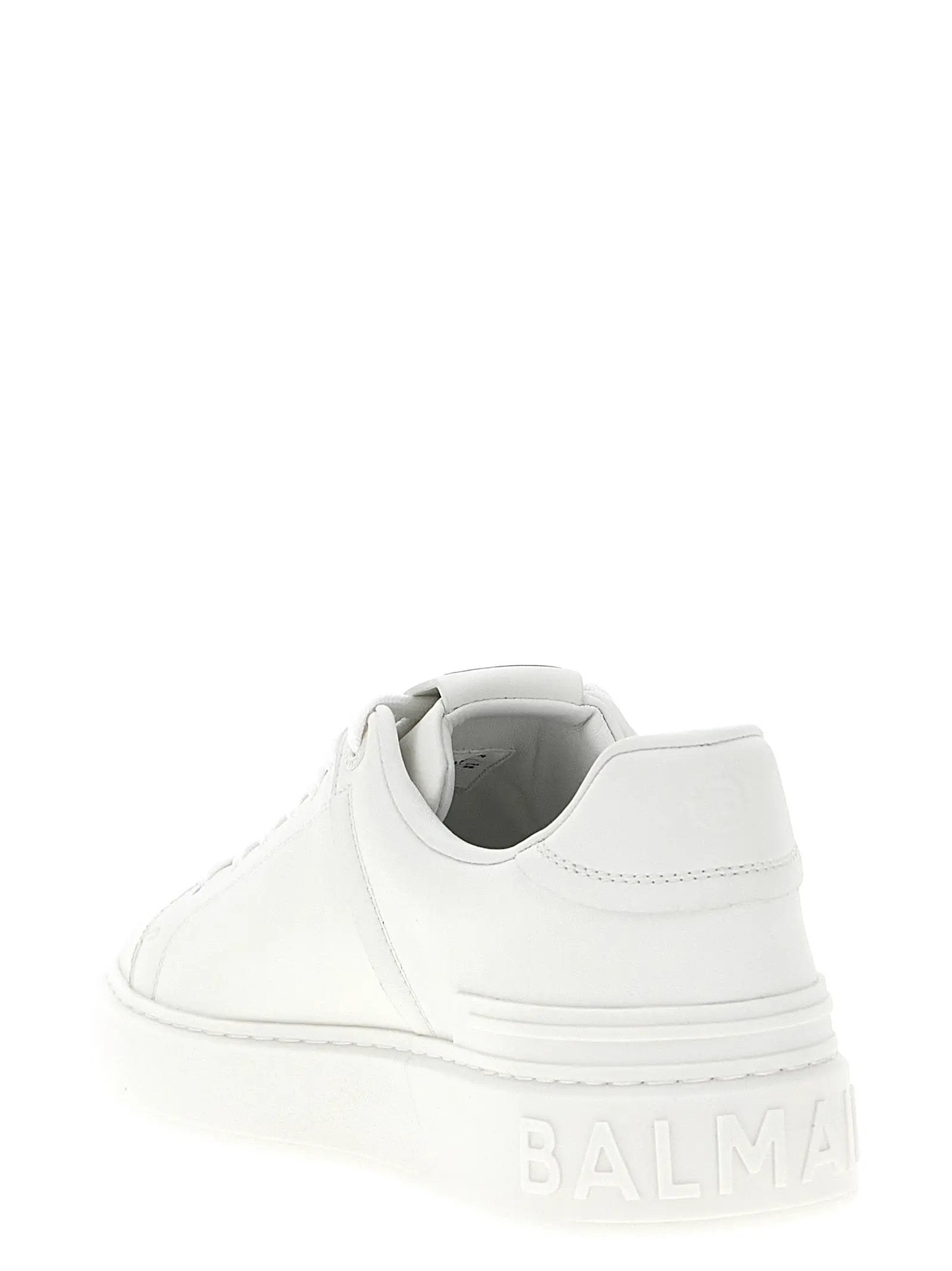 Balmain White Calfskin Low Top Sneakers