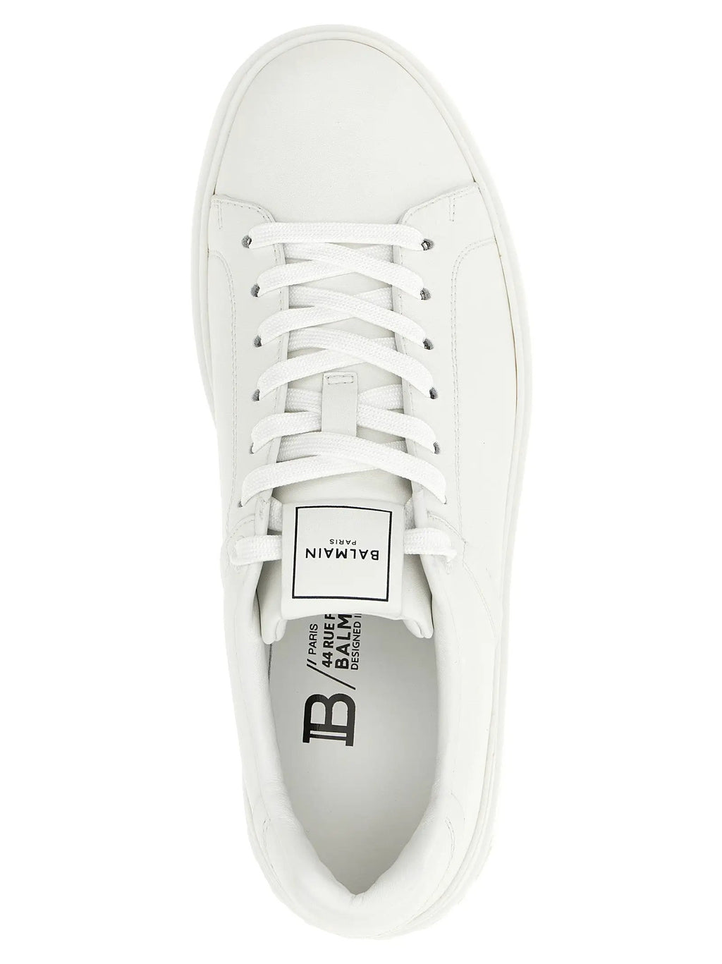 Balmain White Calfskin Low Top Sneakers
