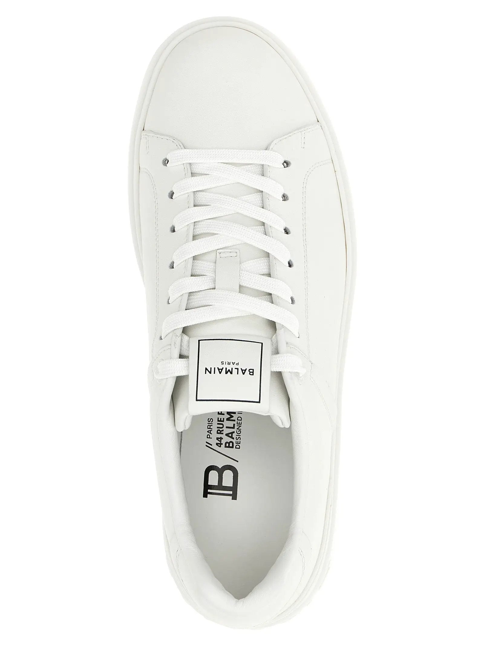 Balmain White Calfskin Low Top Sneakers