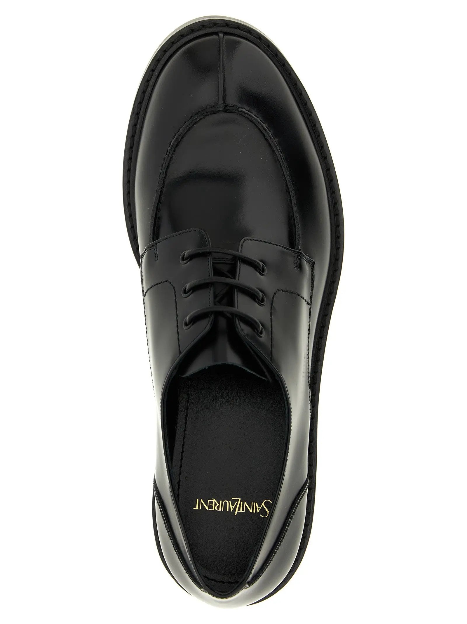 Saint Laurent Black Calfskin Oxfords And Derbies