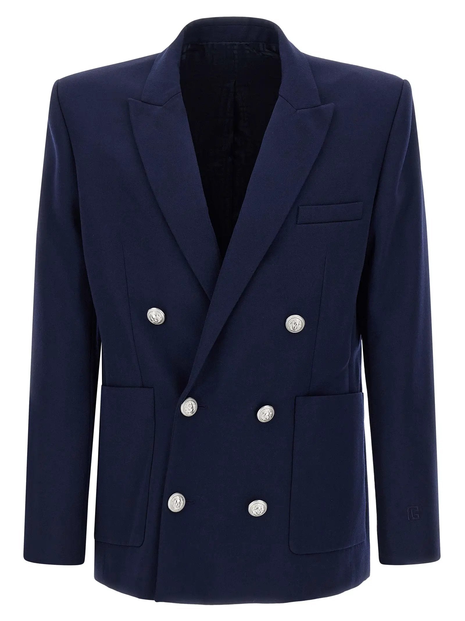 Balmain Blue Virgin Wool Blazer