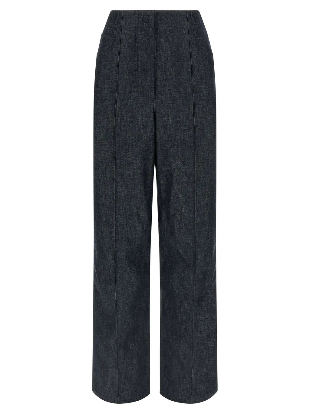Fendi Blue Cotton High-Waisted Jean