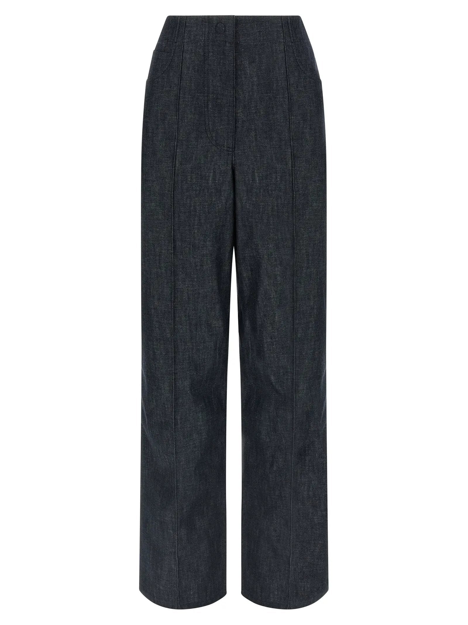 Fendi Blue Cotton High-Waisted Jean