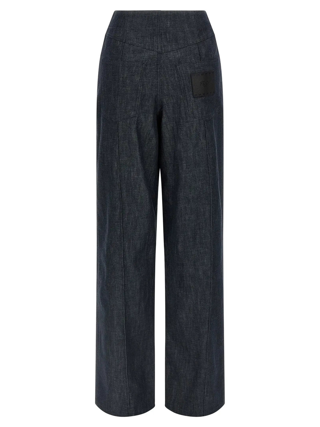 Fendi Blue Cotton High-Waisted Jean