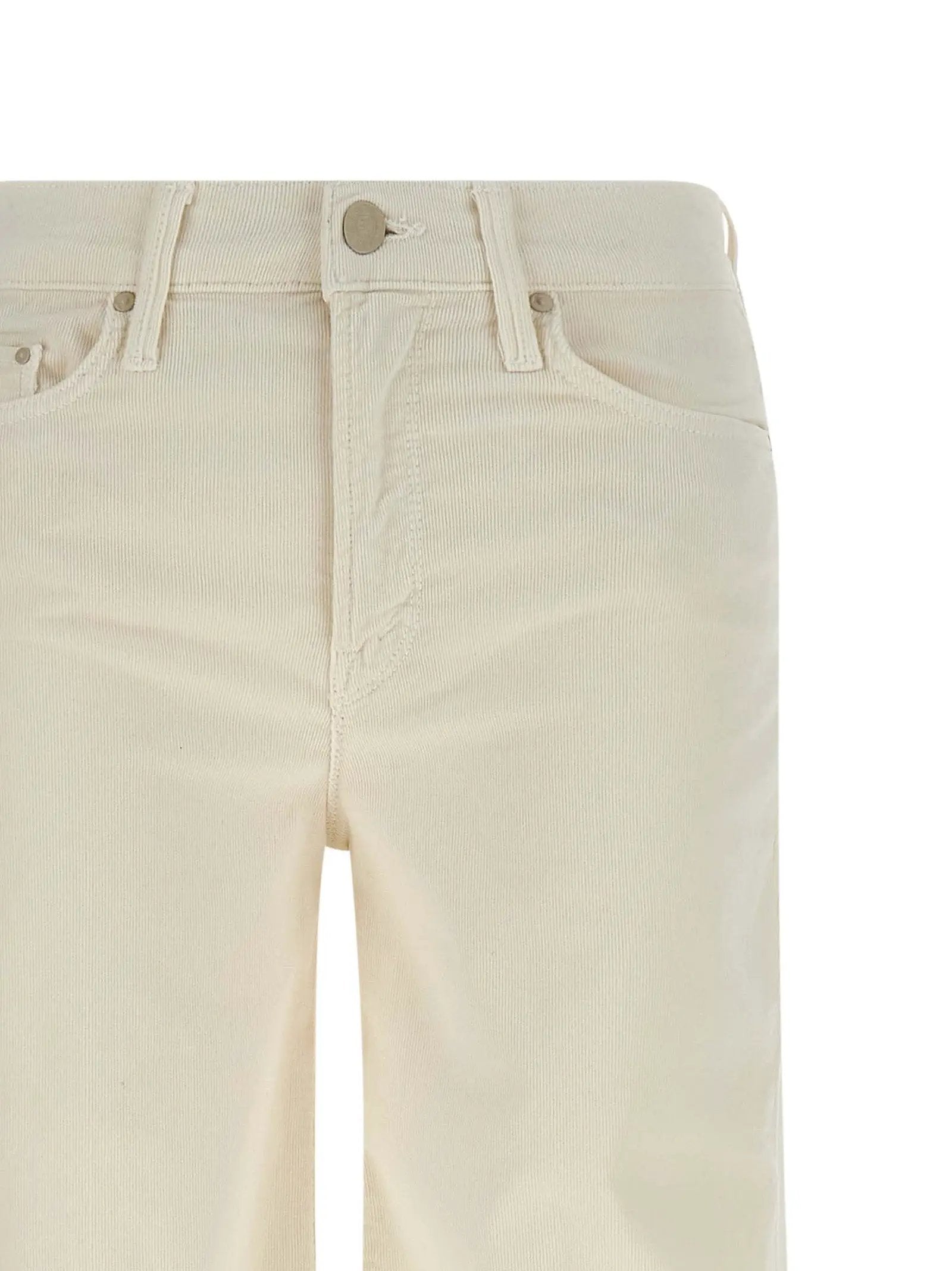 Mother Denim White Cotton Flared Pants