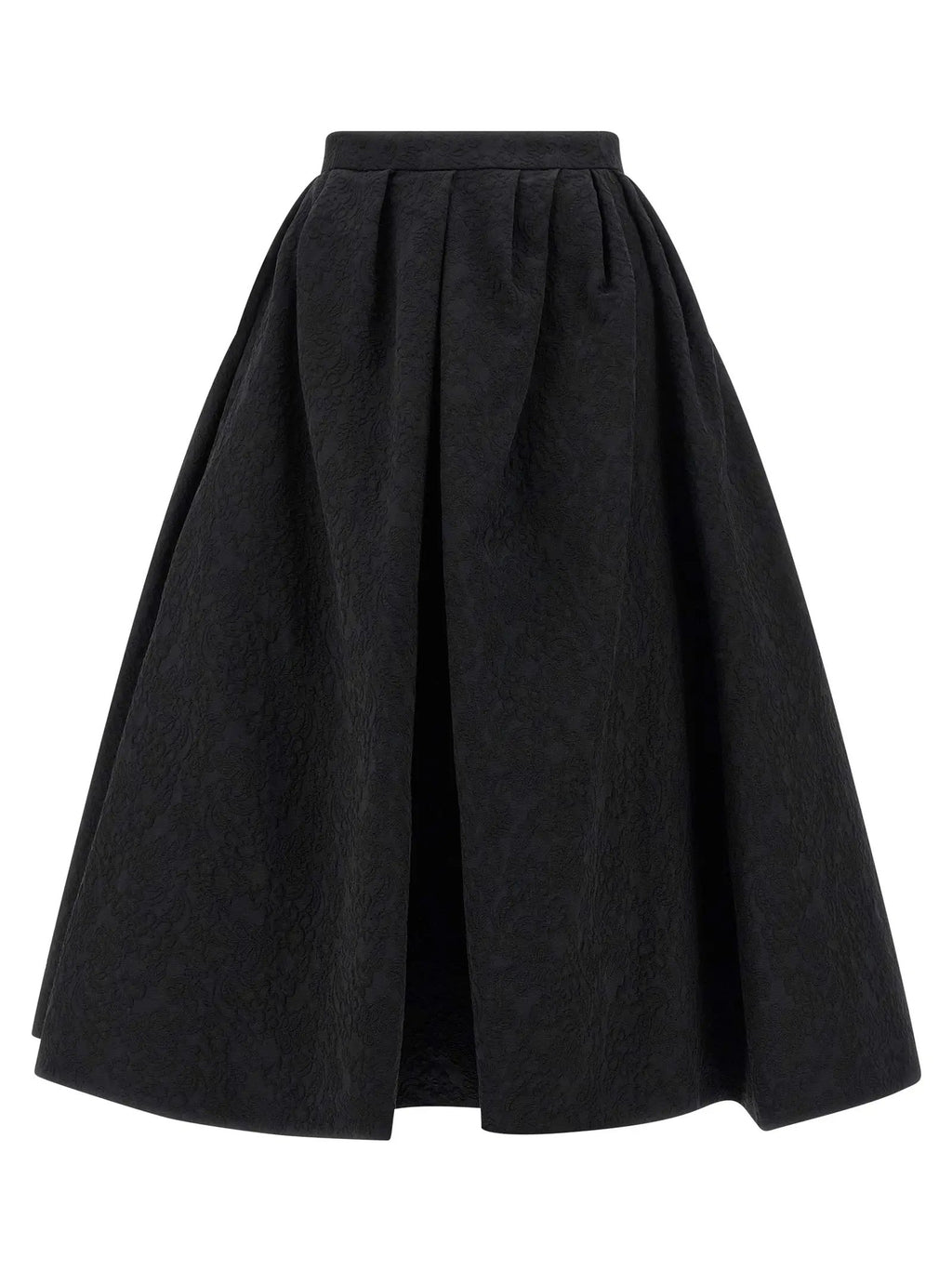 Carolina Herrera Black Cotton Midi Skirt