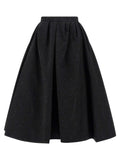 Carolina Herrera Black Cotton Midi Skirt
