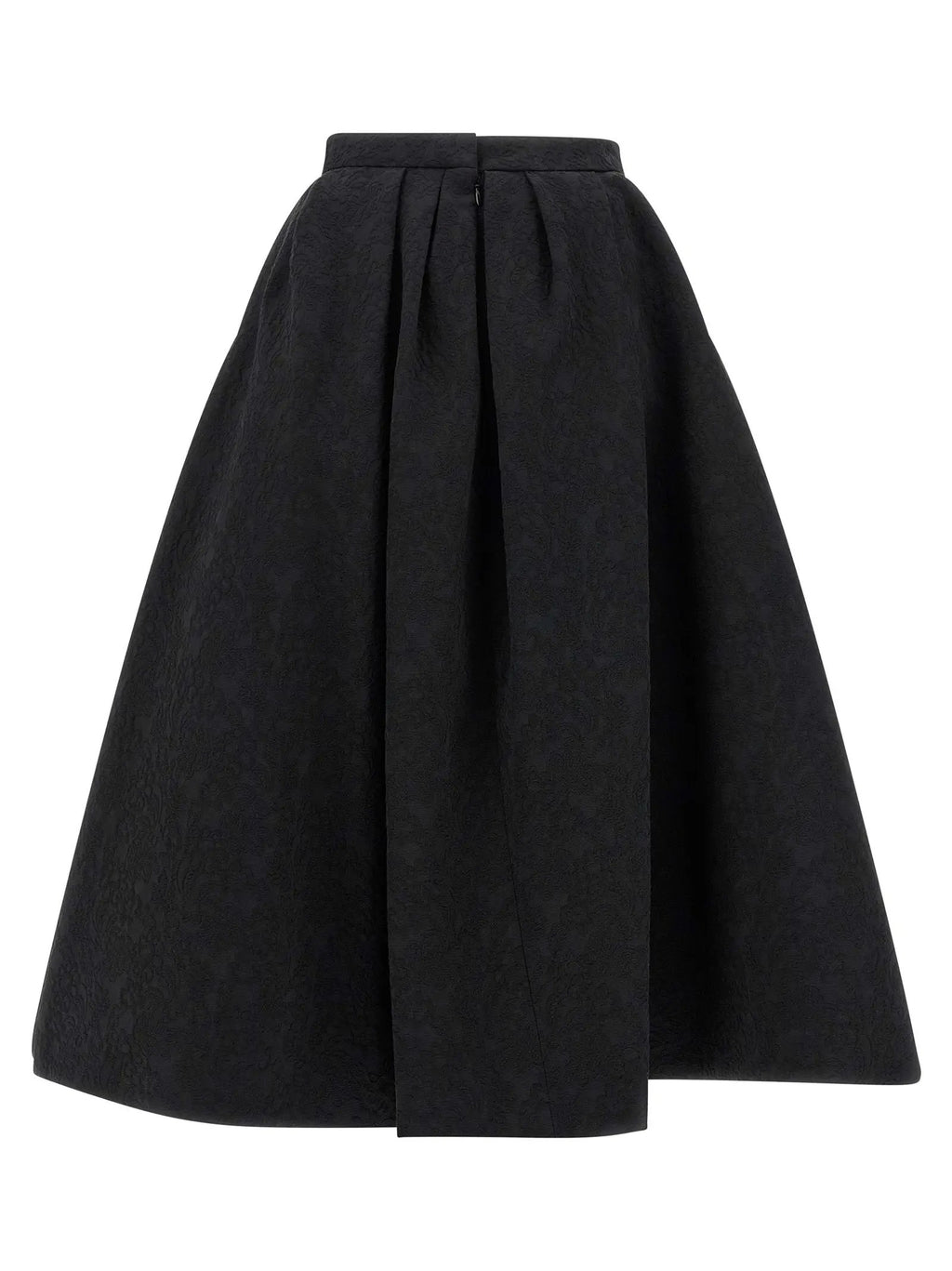 Carolina Herrera Black Cotton Midi Skirt