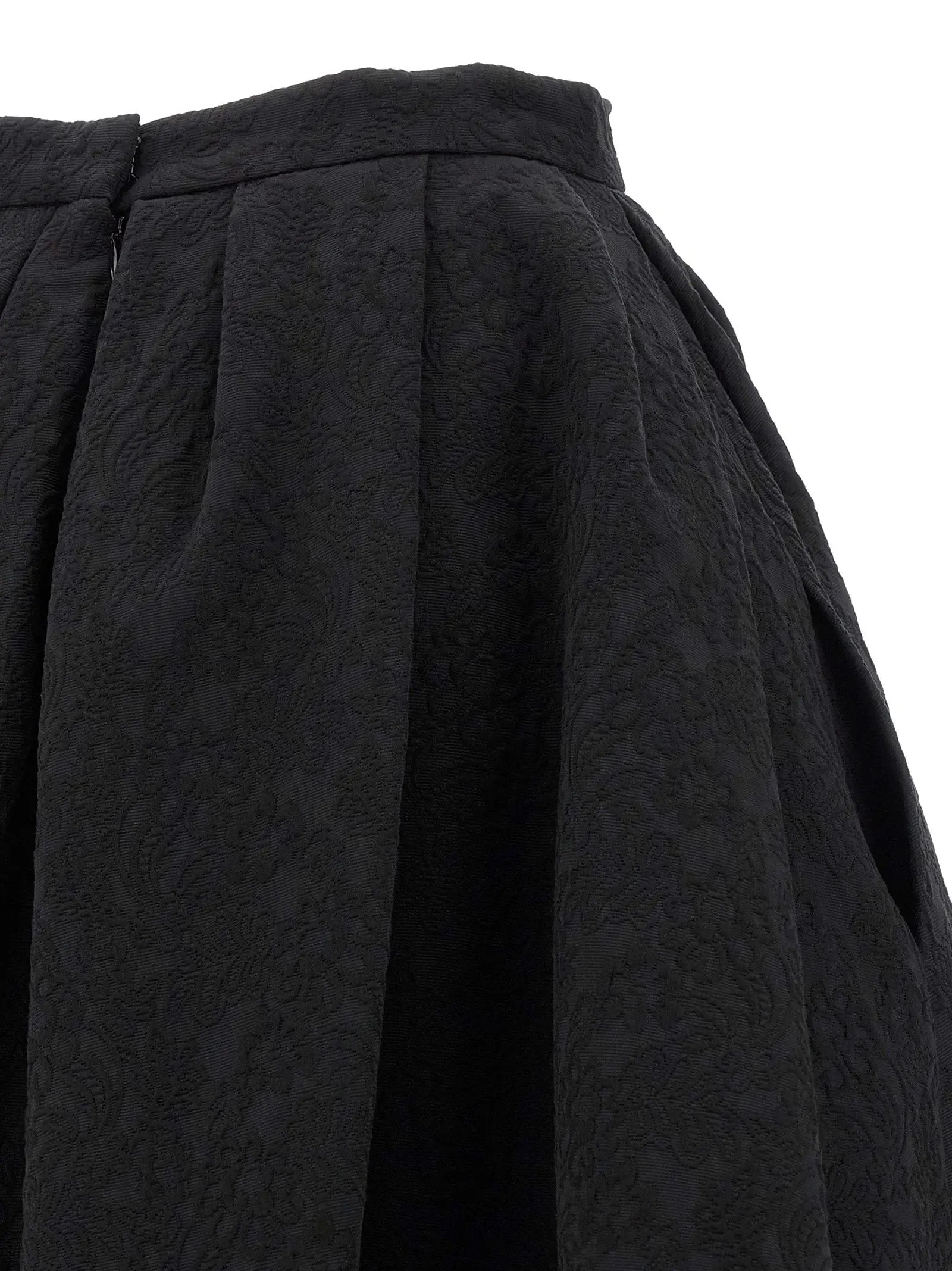 Carolina Herrera Black Cotton Midi Skirt
