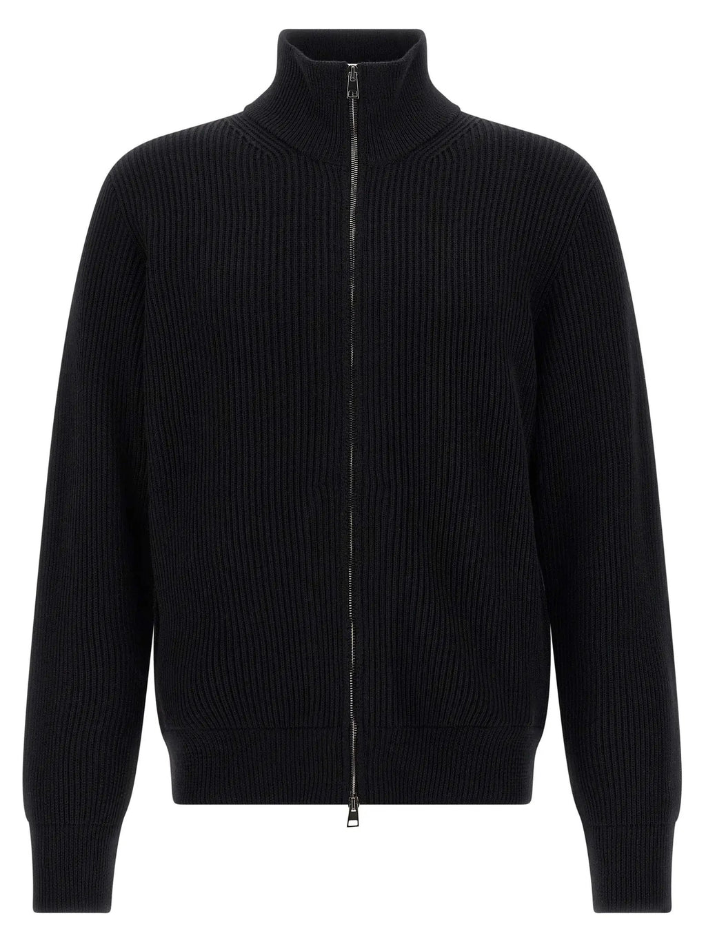 Roberto Collina Black Merino Wool Cardigan
