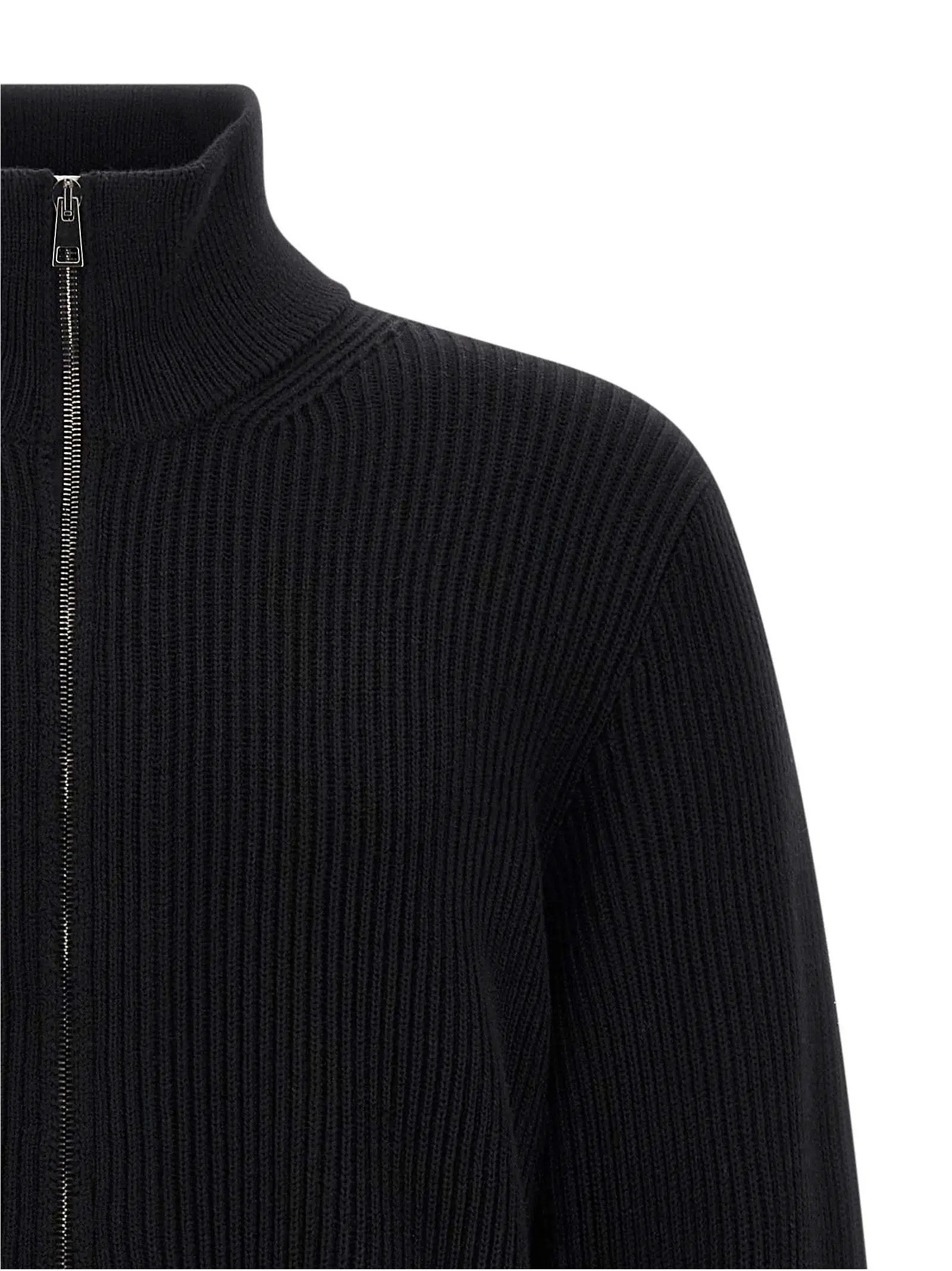 Roberto Collina Black Merino Wool Cardigan