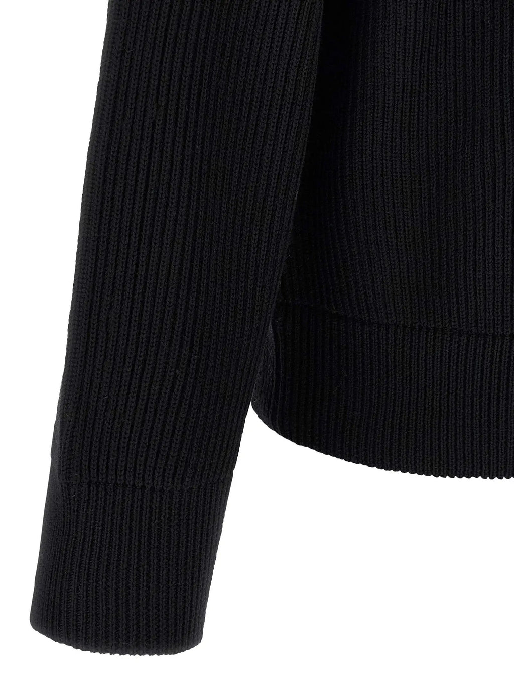 Roberto Collina Black Merino Wool Cardigan