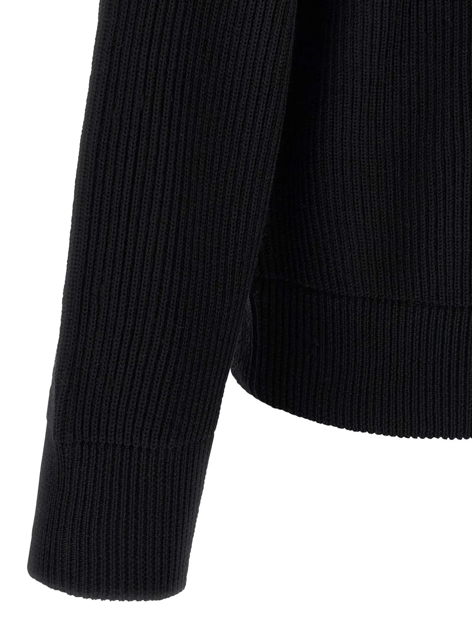 Roberto Collina Black Merino Wool Cardigan
