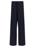 Dries Van Noten Blue Nylon Casual Pants