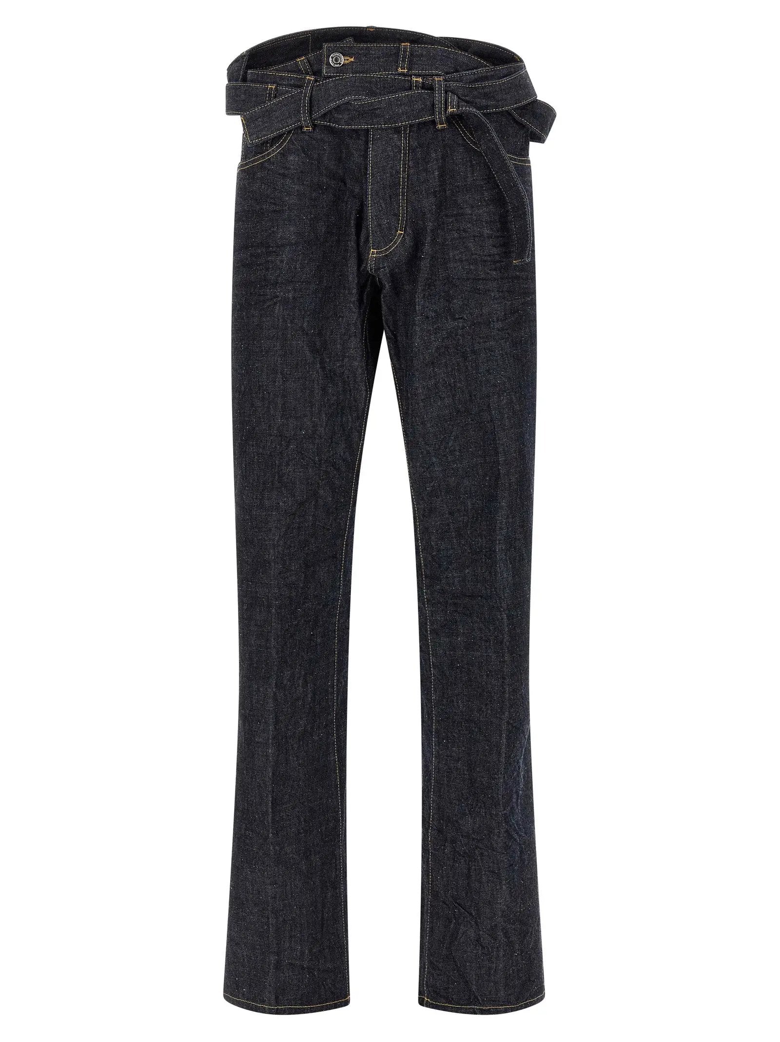 Dsquared² Blue Cotton Straight-Leg Jeans