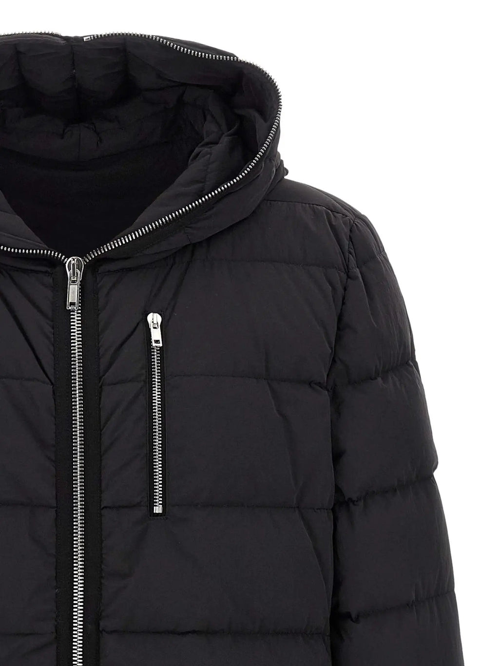 Rick Owens Black Nylon Full-Length Jacket