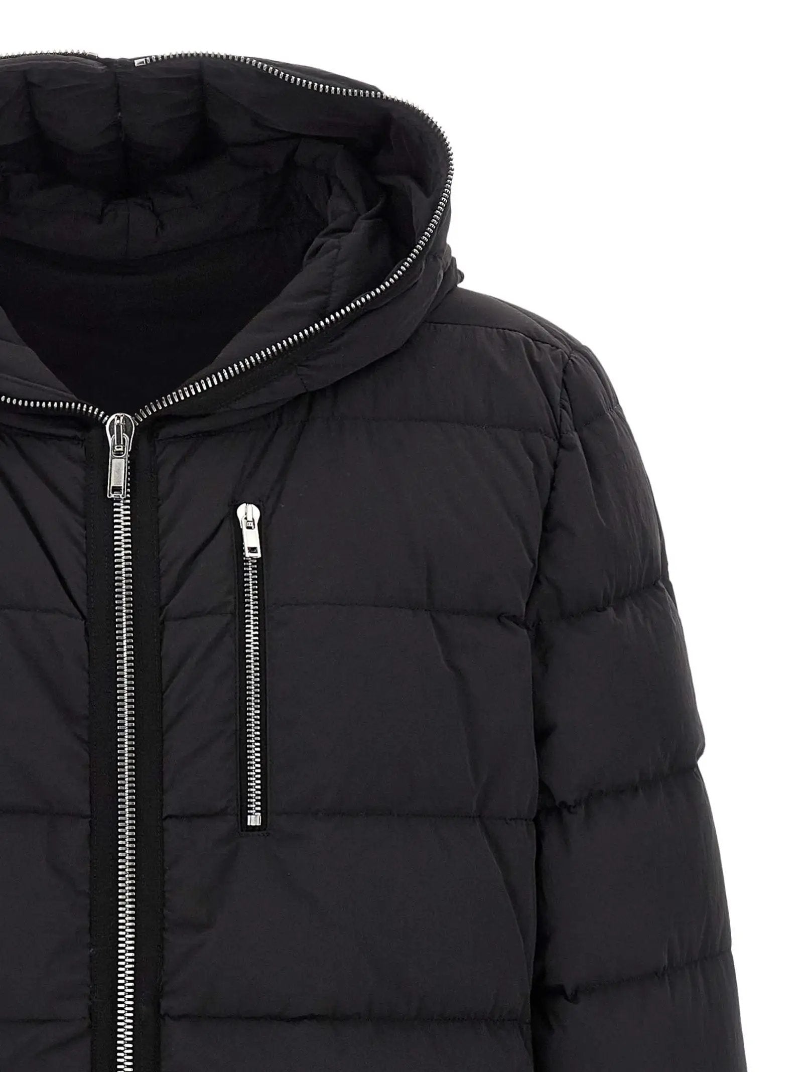 Rick Owens Black Nylon Full-Length Jacket