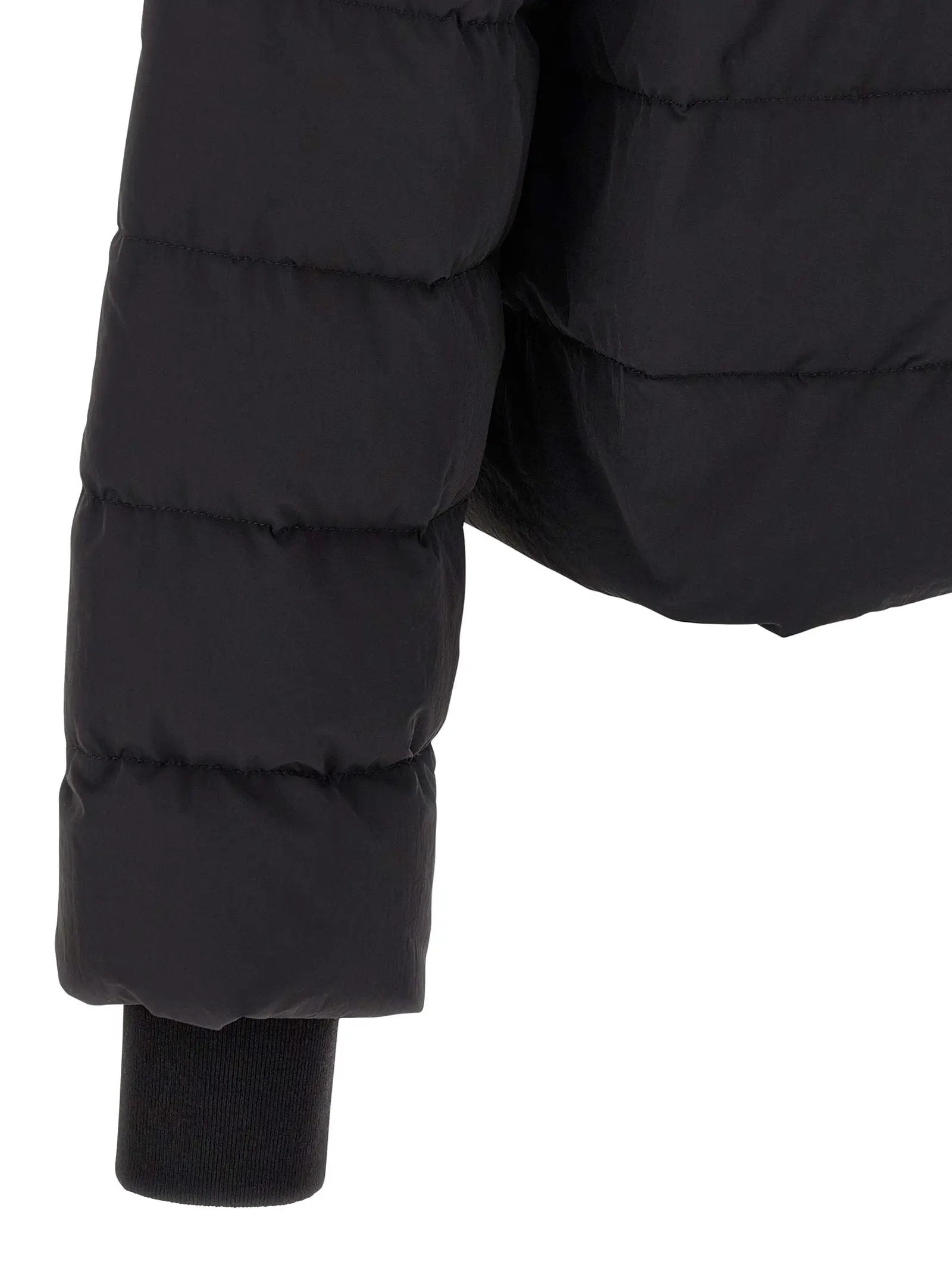 Rick Owens Black Nylon Full-Length Jacket