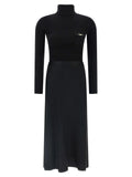 Elisabetta Franchi Black Lycra Midi Dress