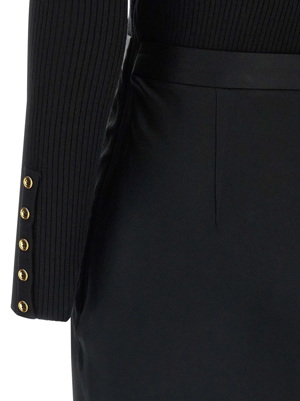 Elisabetta Franchi Black Lycra Midi Dress