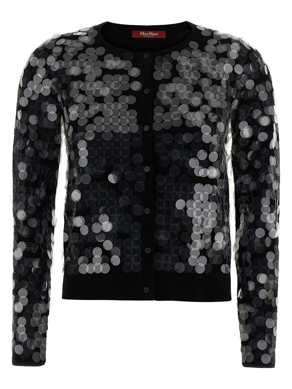 Max Mara Black Virgin Wool Cardigan