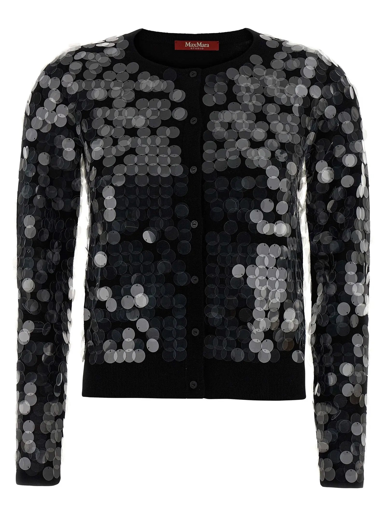 Max Mara Black Virgin Wool Cardigan