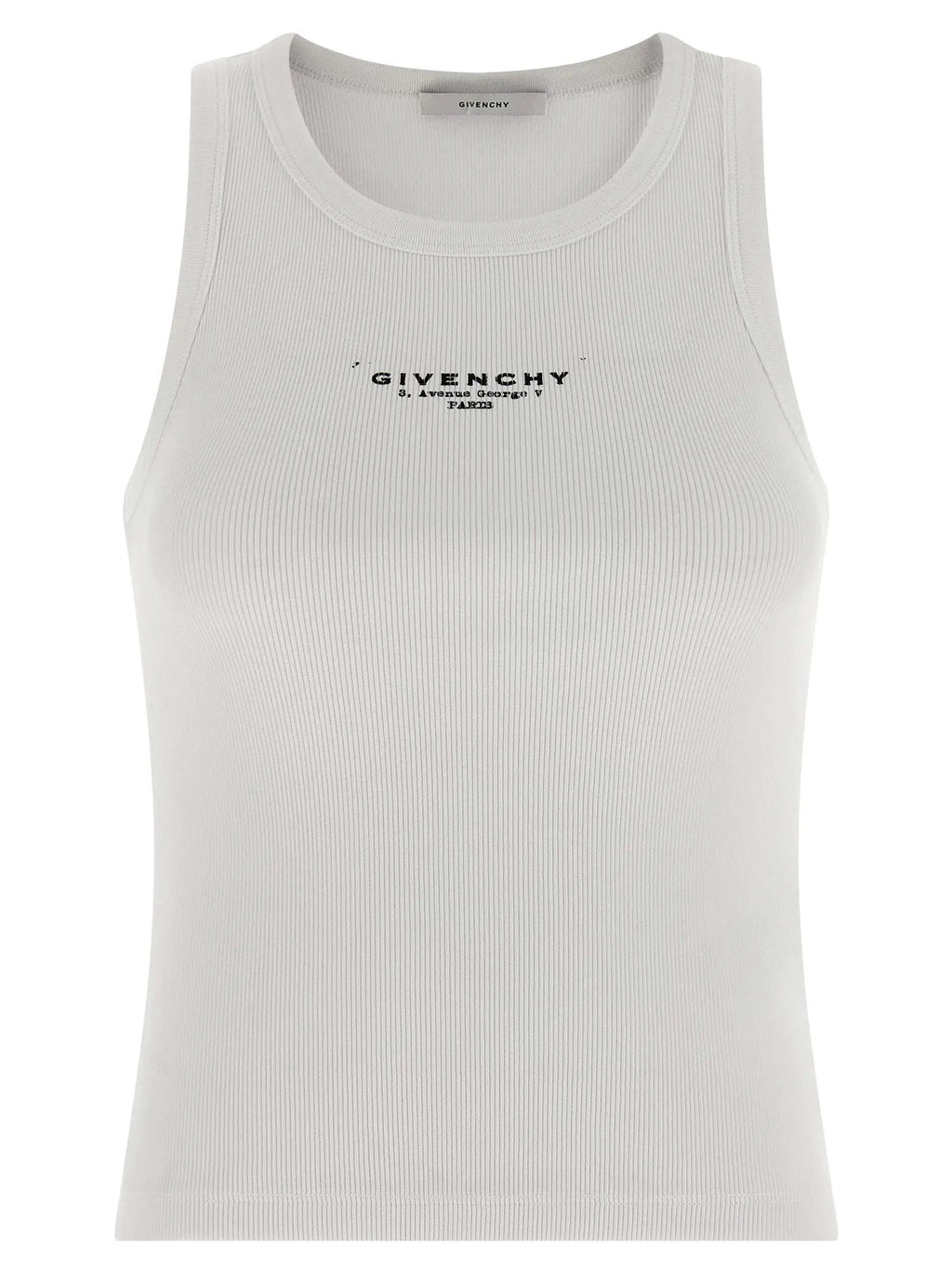 Givenchy White Cotton Sleeveles T-Shirt