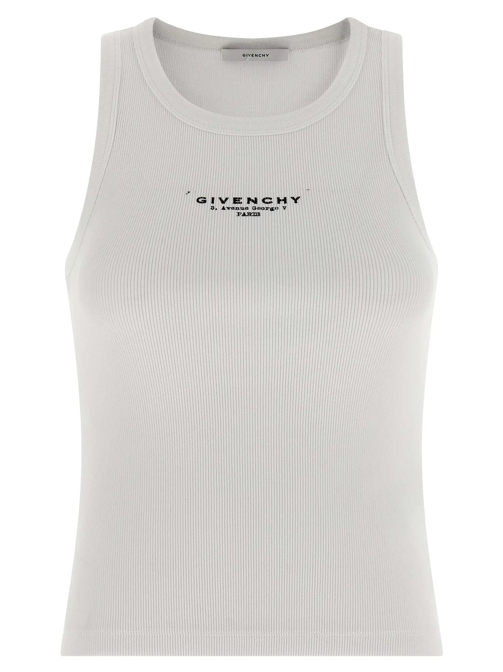 Givenchy White Cotton Sleeveles T-Shirt