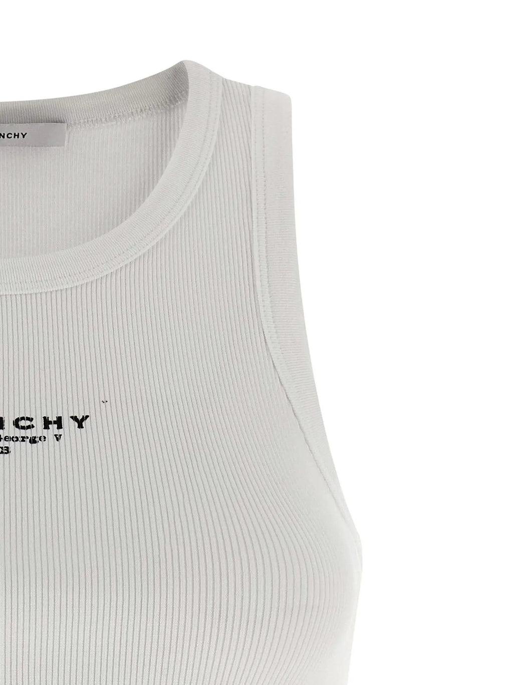 Givenchy White Cotton Sleeveles T-Shirt