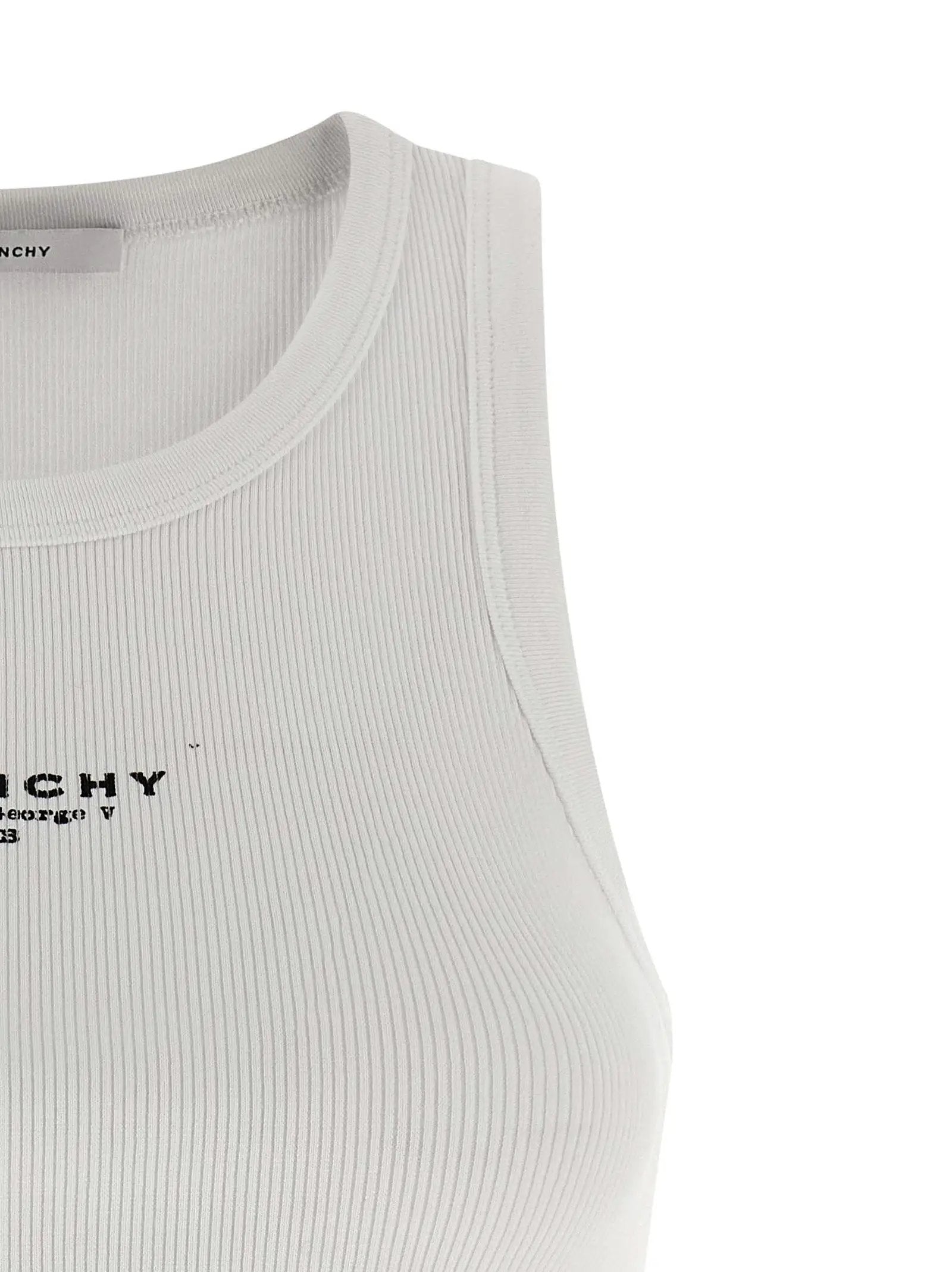 Givenchy White Cotton Sleeveles T-Shirt