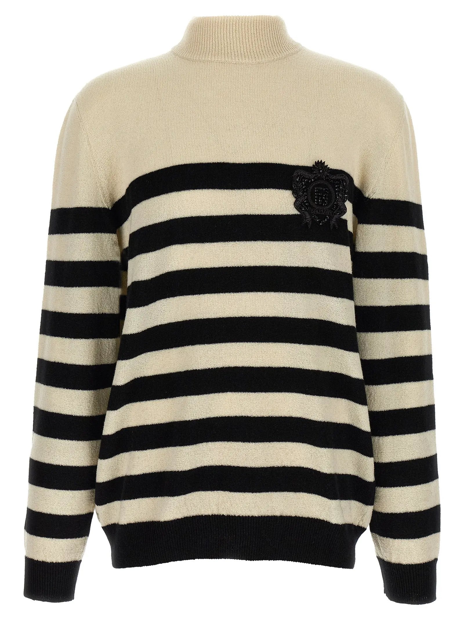Balmain Bicolor Wool Cardigan