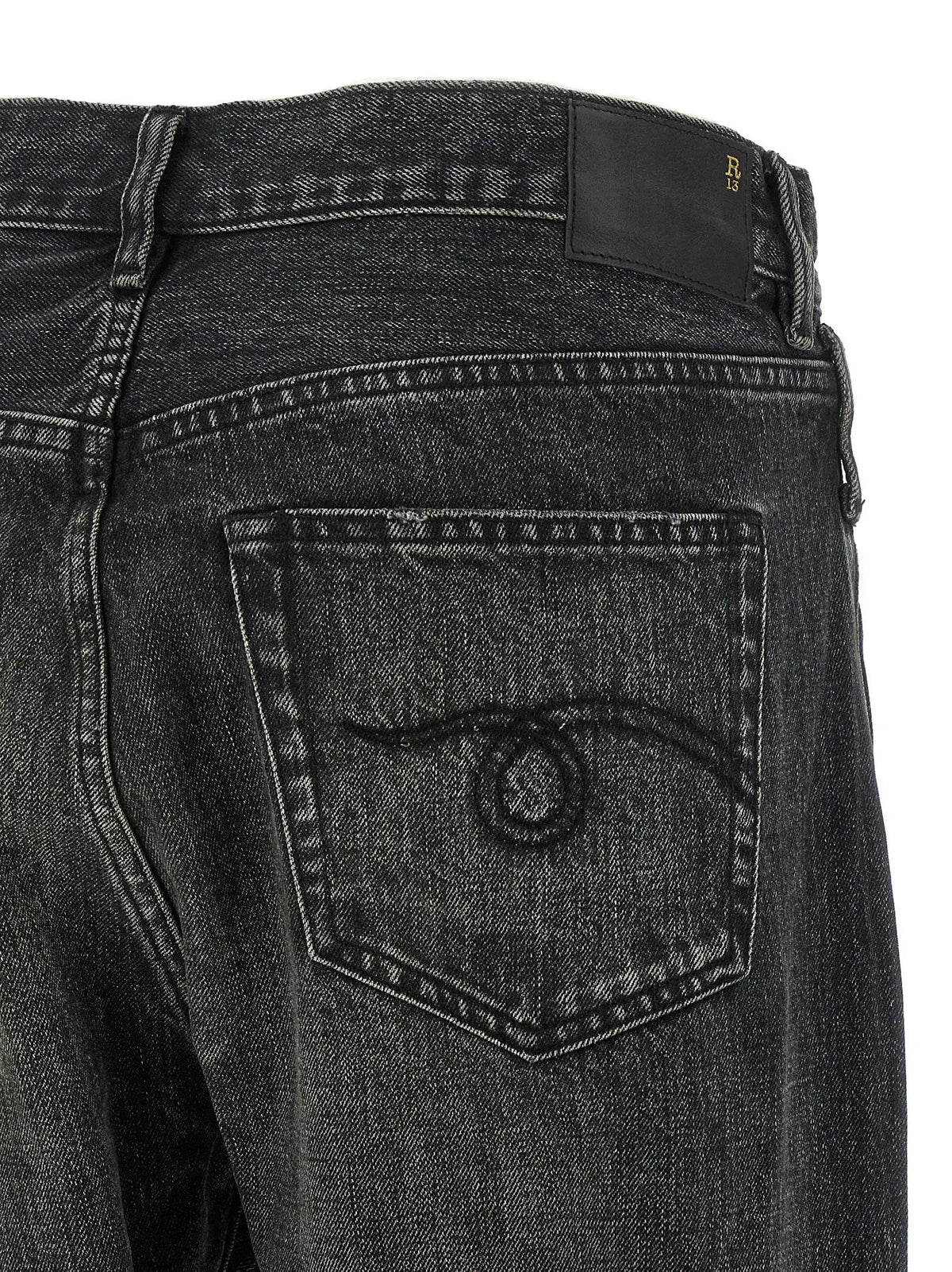 R13 Black Cotton Jeans Denim