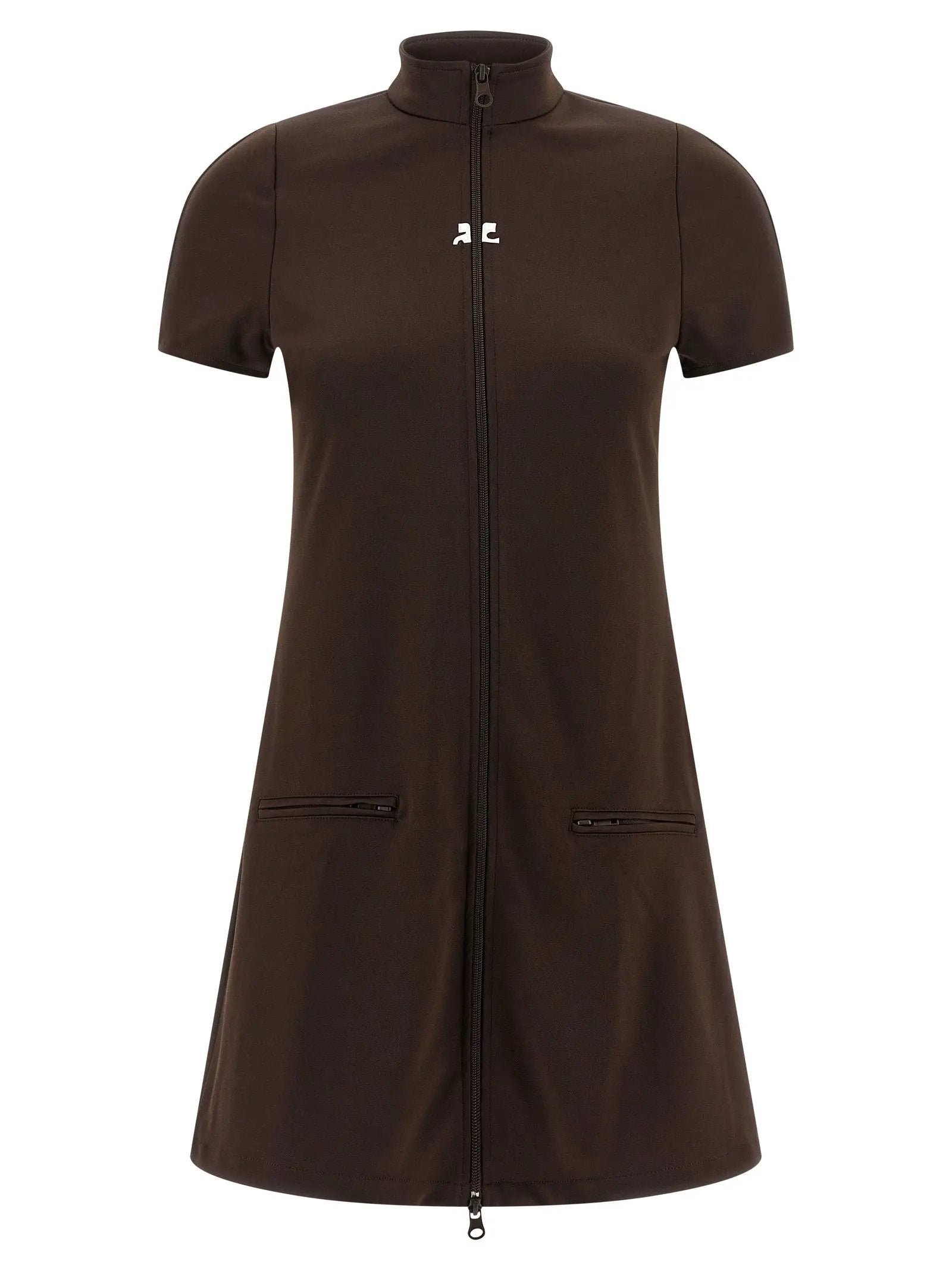 Courrèges Brown Polyester Short Dress
