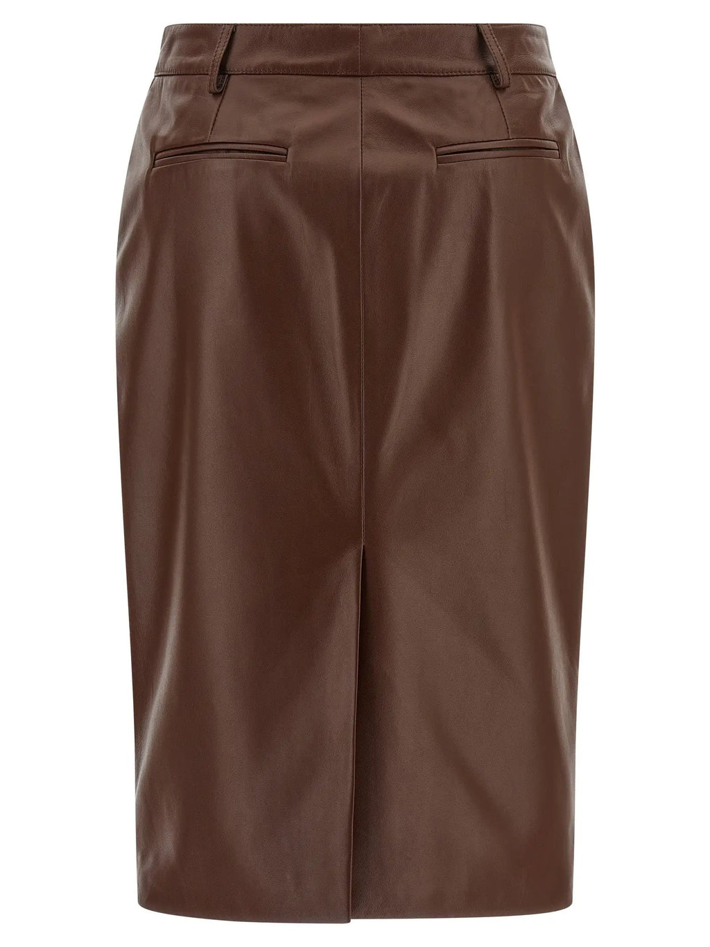 Giuseppe Di Morabito Giuseppe Di Morabito Brown Leather Midi Skirt