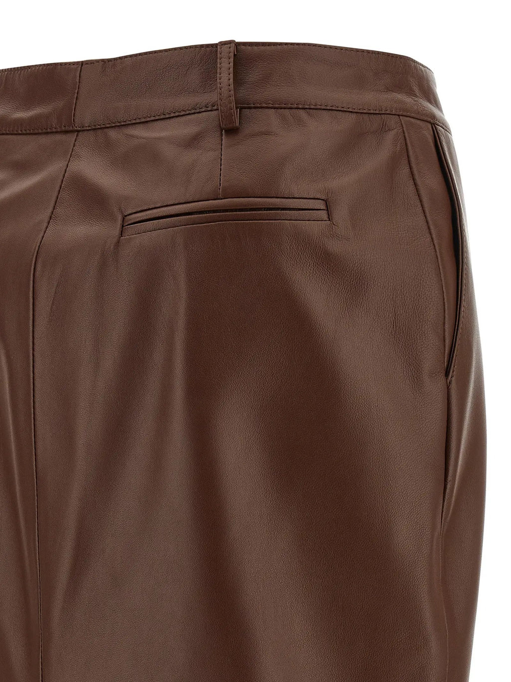 Giuseppe Di Morabito Giuseppe Di Morabito Brown Leather Midi Skirt