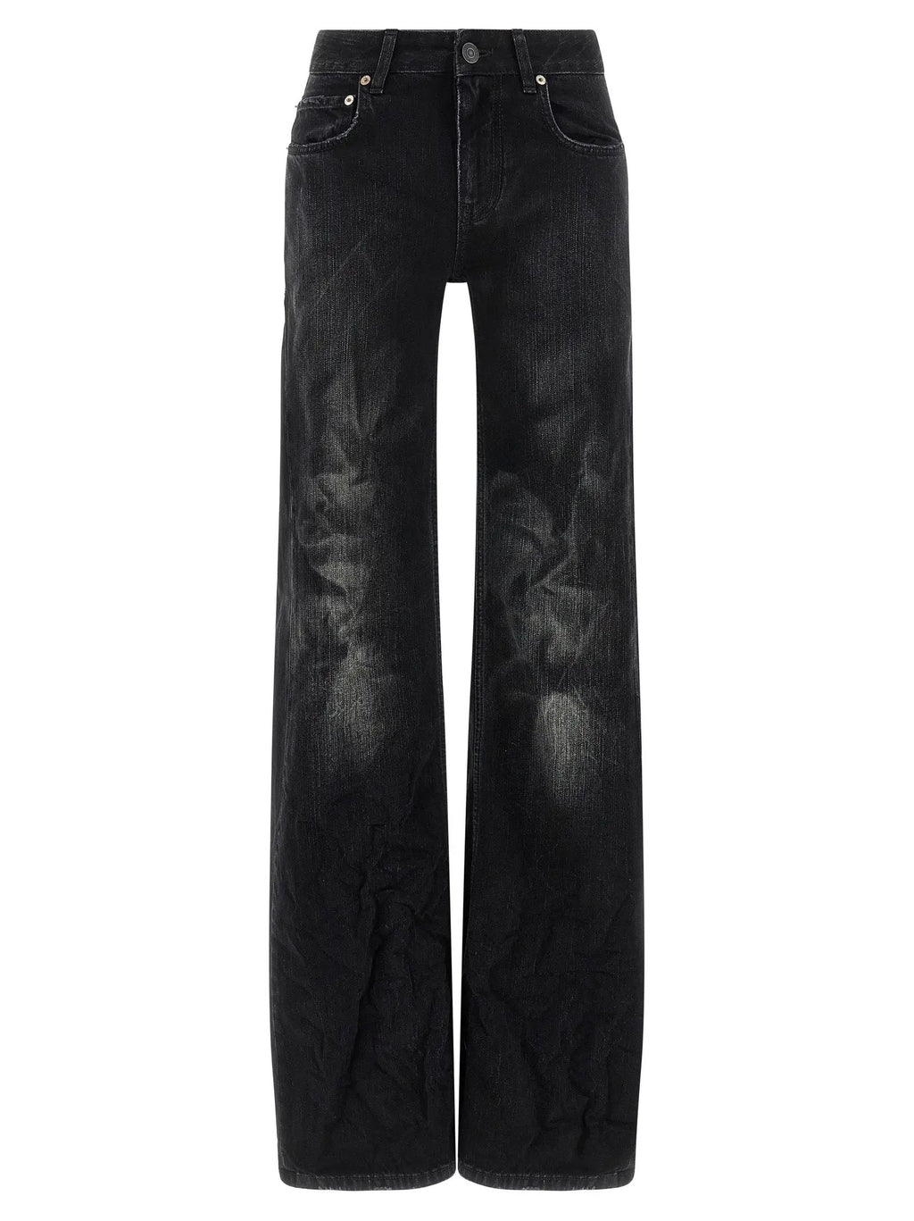 Balenciaga Black Cotton Flared Jeans