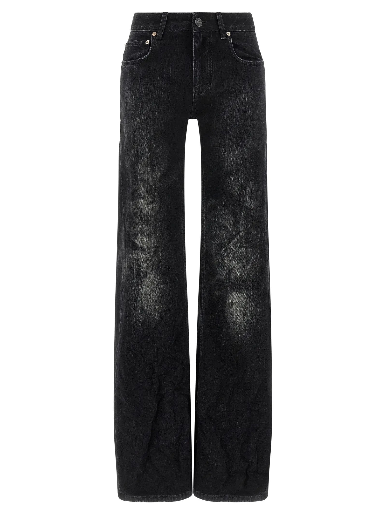 Balenciaga Black Cotton Flared Jeans