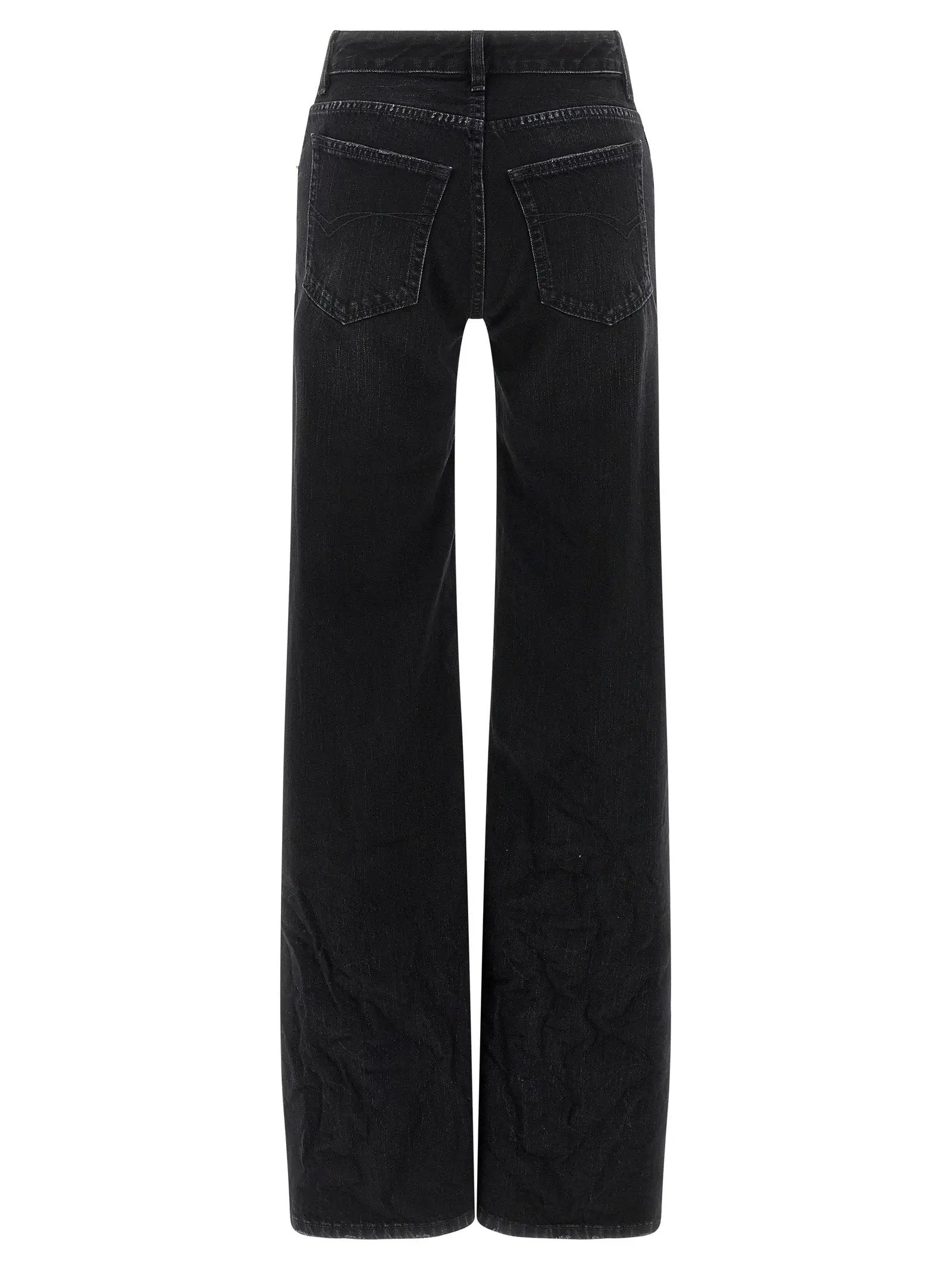 Balenciaga Black Cotton Flared Jeans