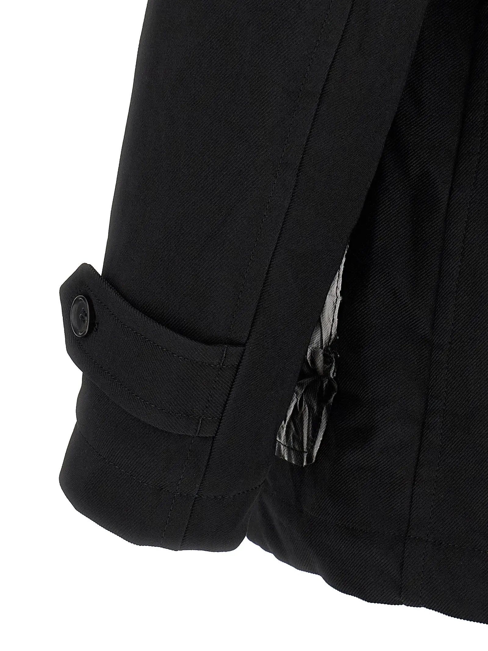 Comme Des Garçons Black Polyester Coat