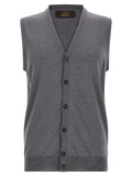 ZANONE Gray Virgin Wool Sleeveles Sweater