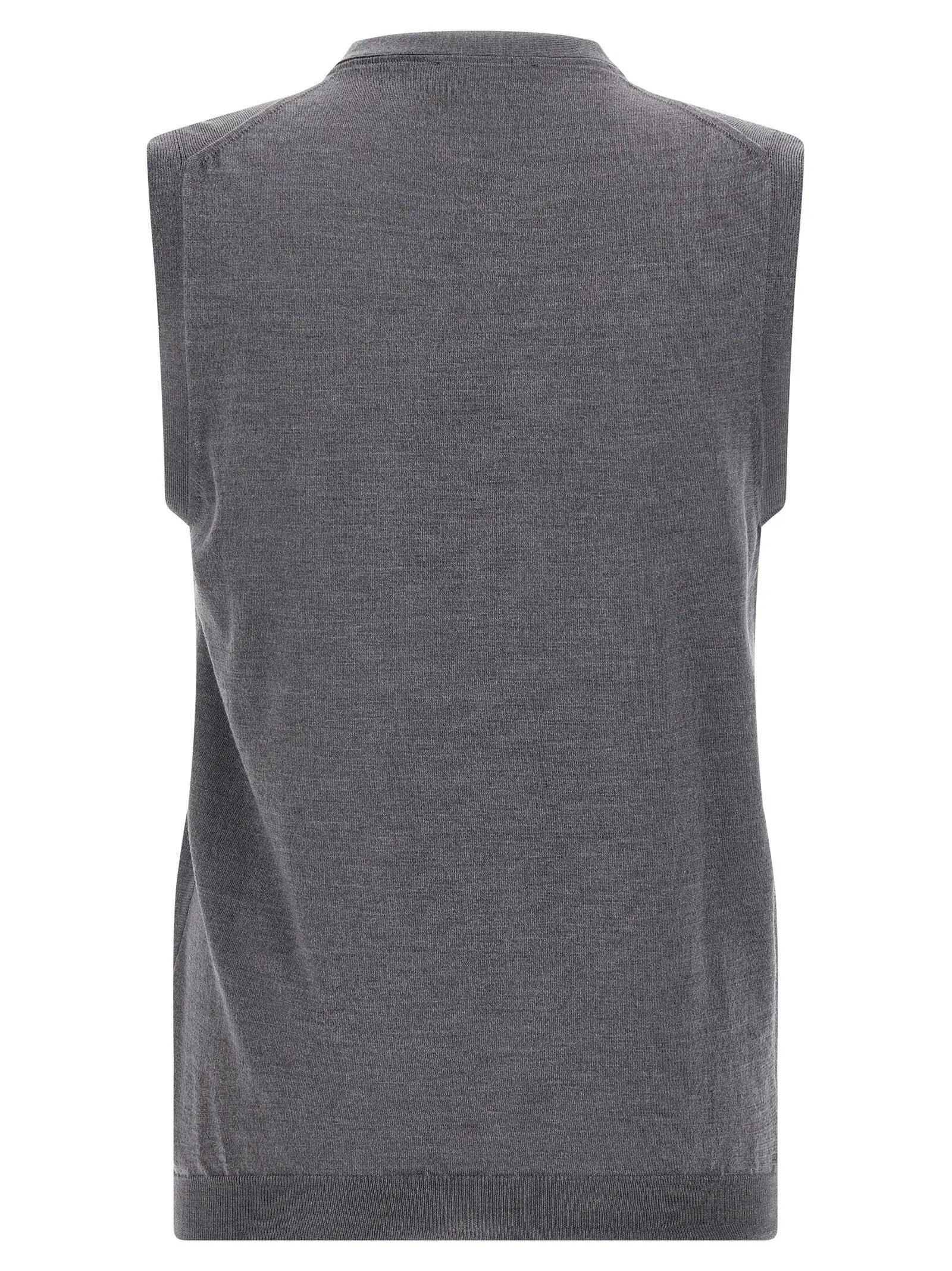 ZANONE Gray Virgin Wool Sleeveles Sweater