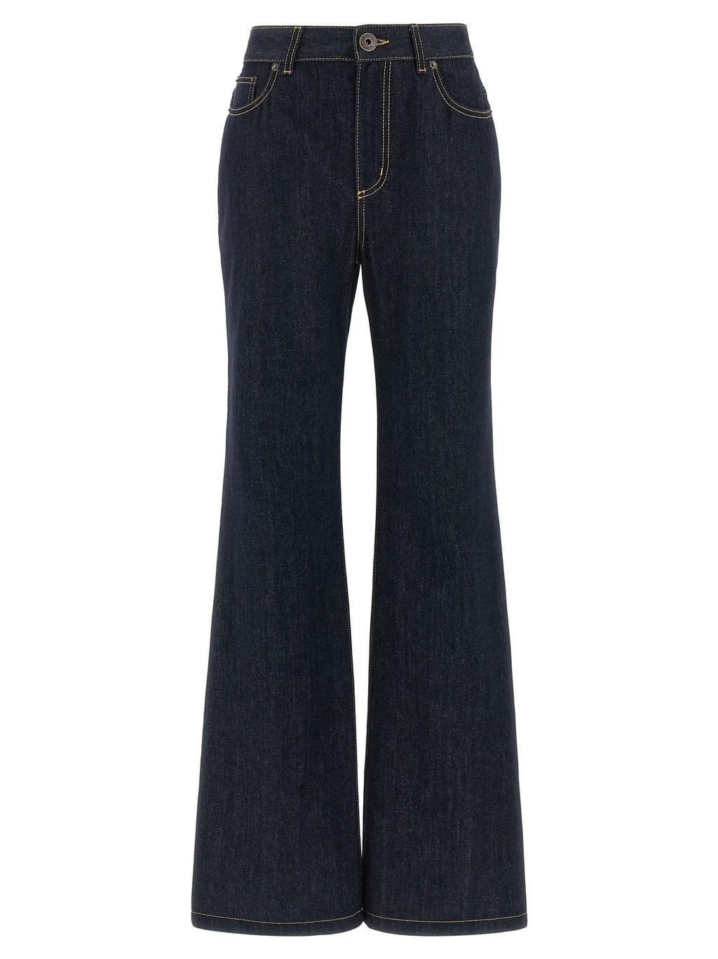 Alexander McQueen Blue Cotton Flared Jeans