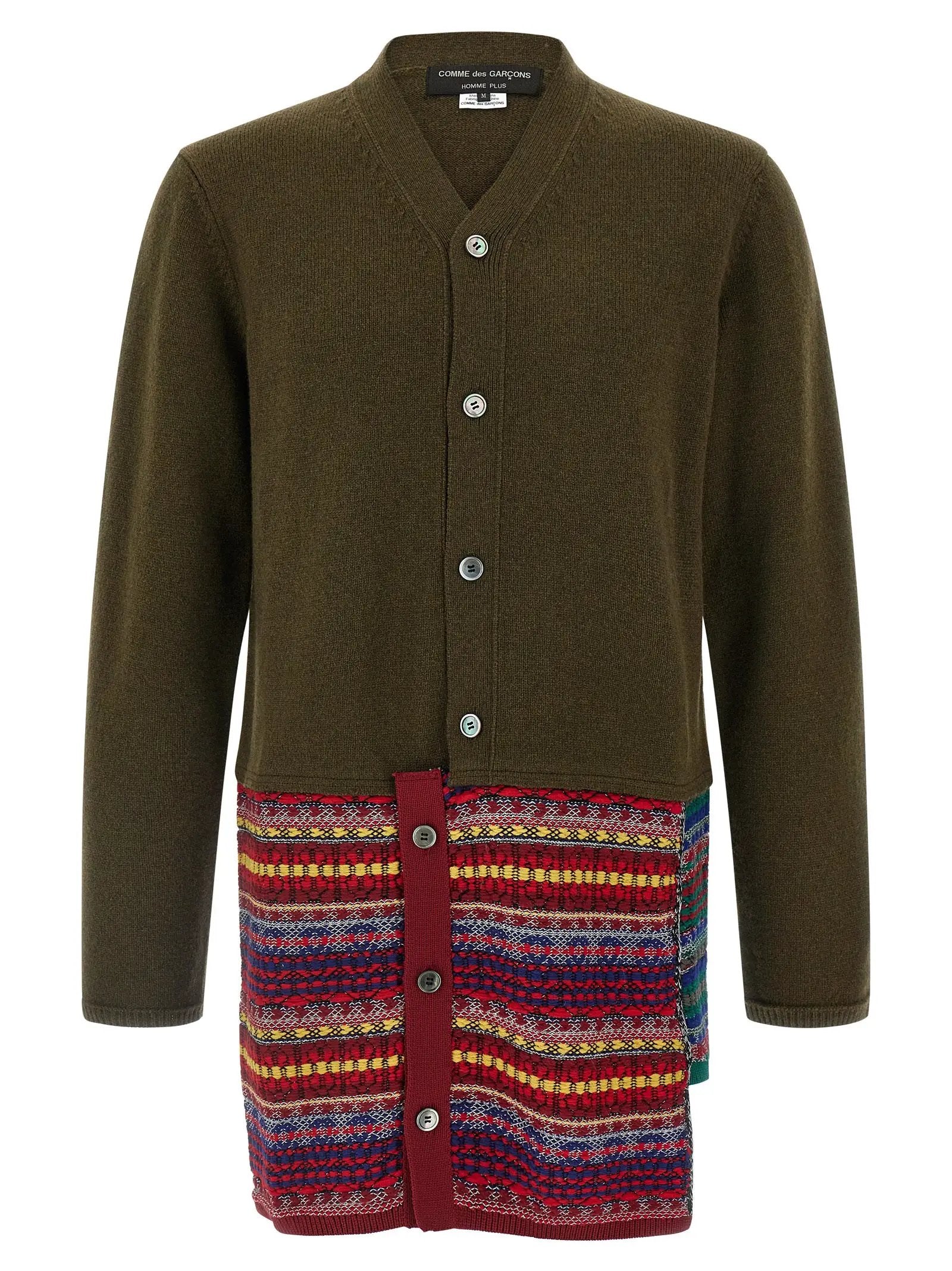 Comme Des Garçons Bicolor Wool Cardigan