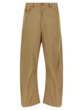 Comme Des Garçons Beige Cotton Casual Pants