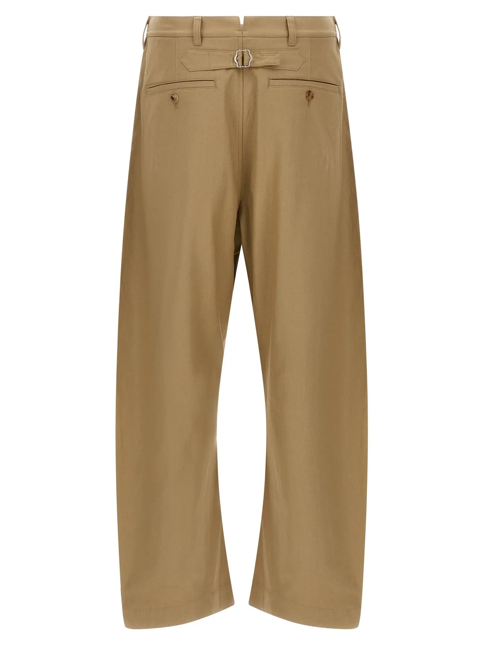 Comme Des Garçons Beige Cotton Casual Pants