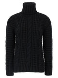 MONCLER GENIUS Black Virgin Wool Cardigan