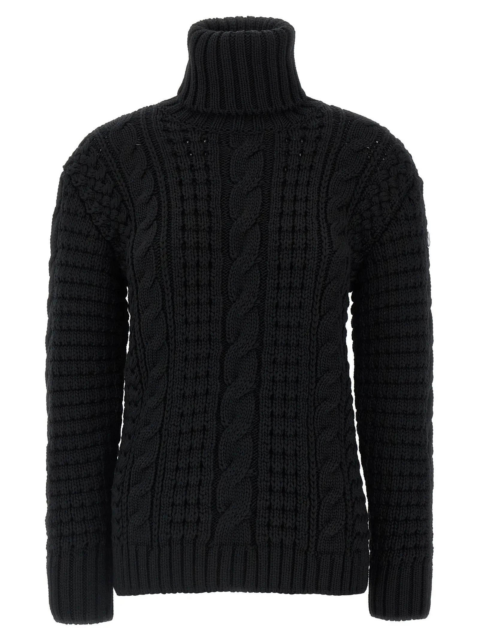MONCLER GENIUS Black Virgin Wool Cardigan
