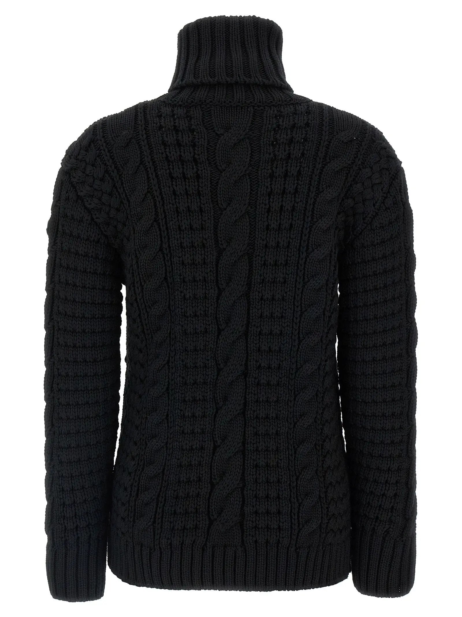 MONCLER GENIUS Black Virgin Wool Cardigan