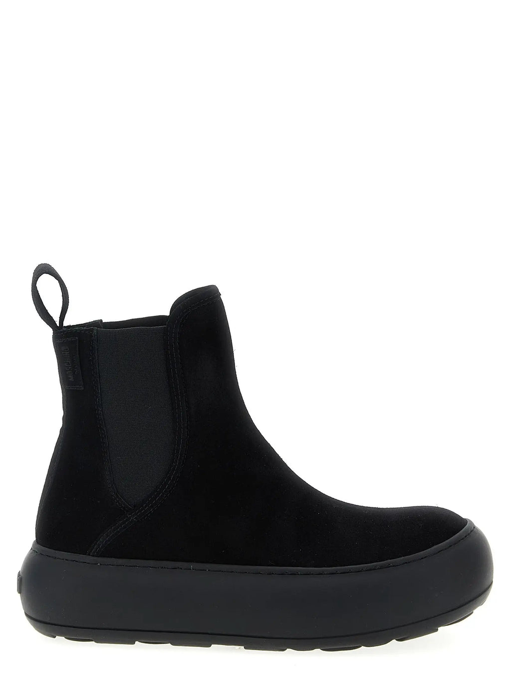 Moschino Black Calfskin Chelsea Boots